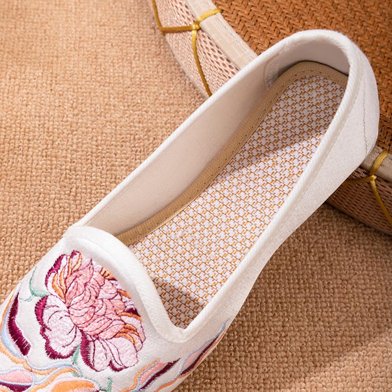 Zapatos Chinos Bordados Hechos A Mano Para Mujer Zapatos Casuales Con Correa En El Tobillo Para Mujer Zapatos Mary Jane Cheongsam Walk Ballet Zapatos