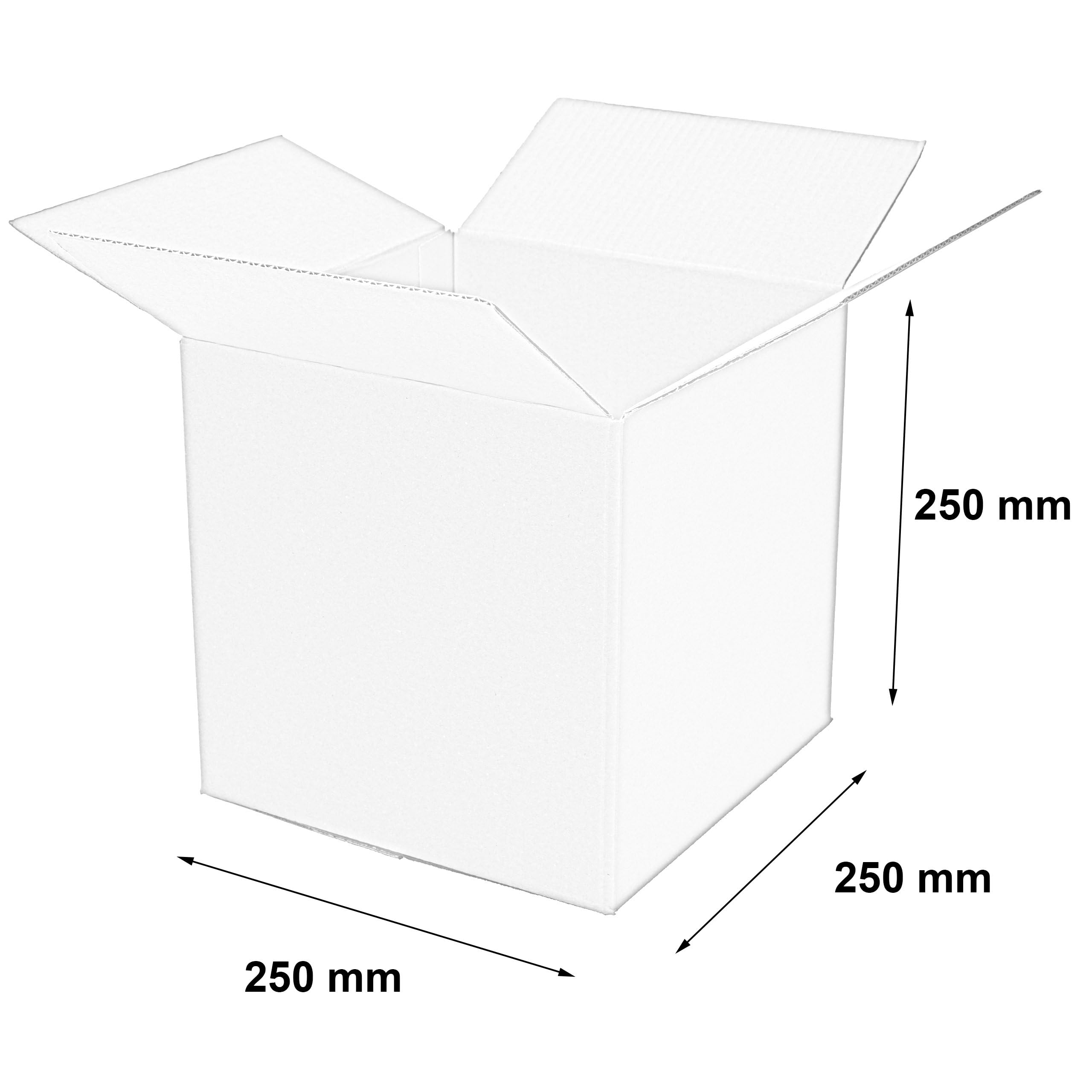 150 Stück Faltkarton 250x250x250 mm Versandkarton E-commerce Karton 1-Wellig Innenmass Braun NEU