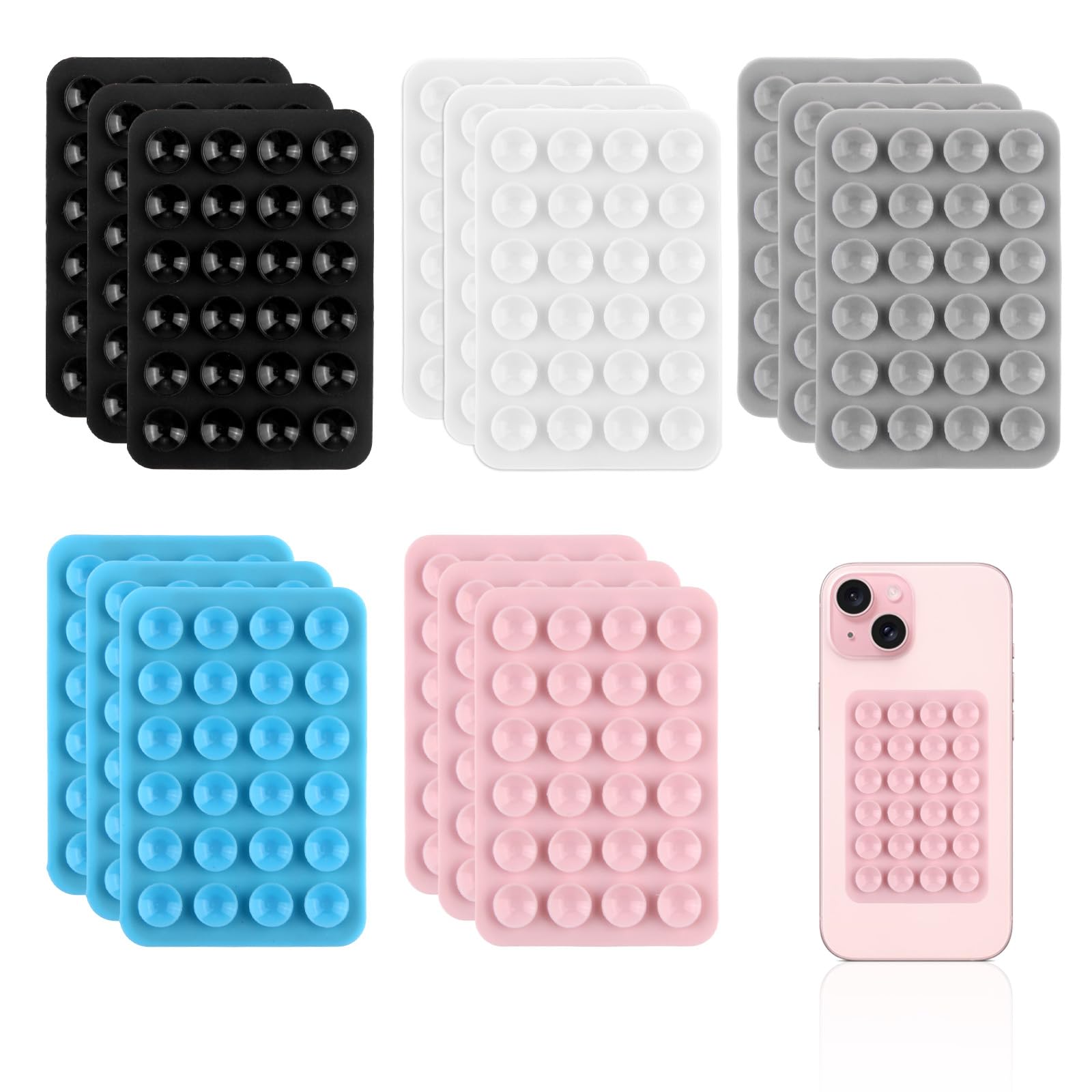 BCZR 6 Pezzi Ventose Cellulare,Silicone Supporto Smartphone da Auto