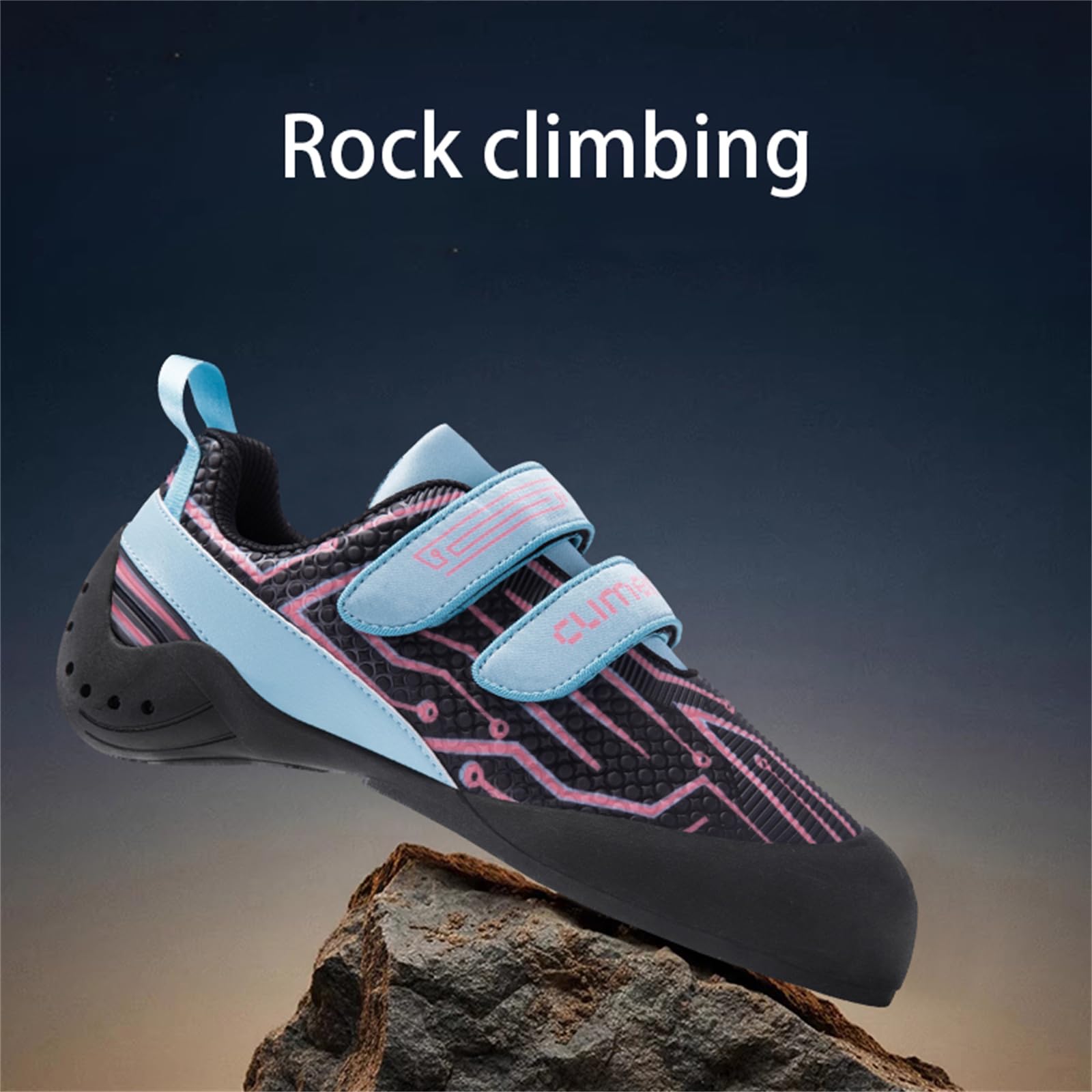 Zapatillas de Escalada para Hombre Y Mujer Nivel Básico para Gimnasio Escalada Deportiva En Roca Ligeras con Doble Correa
