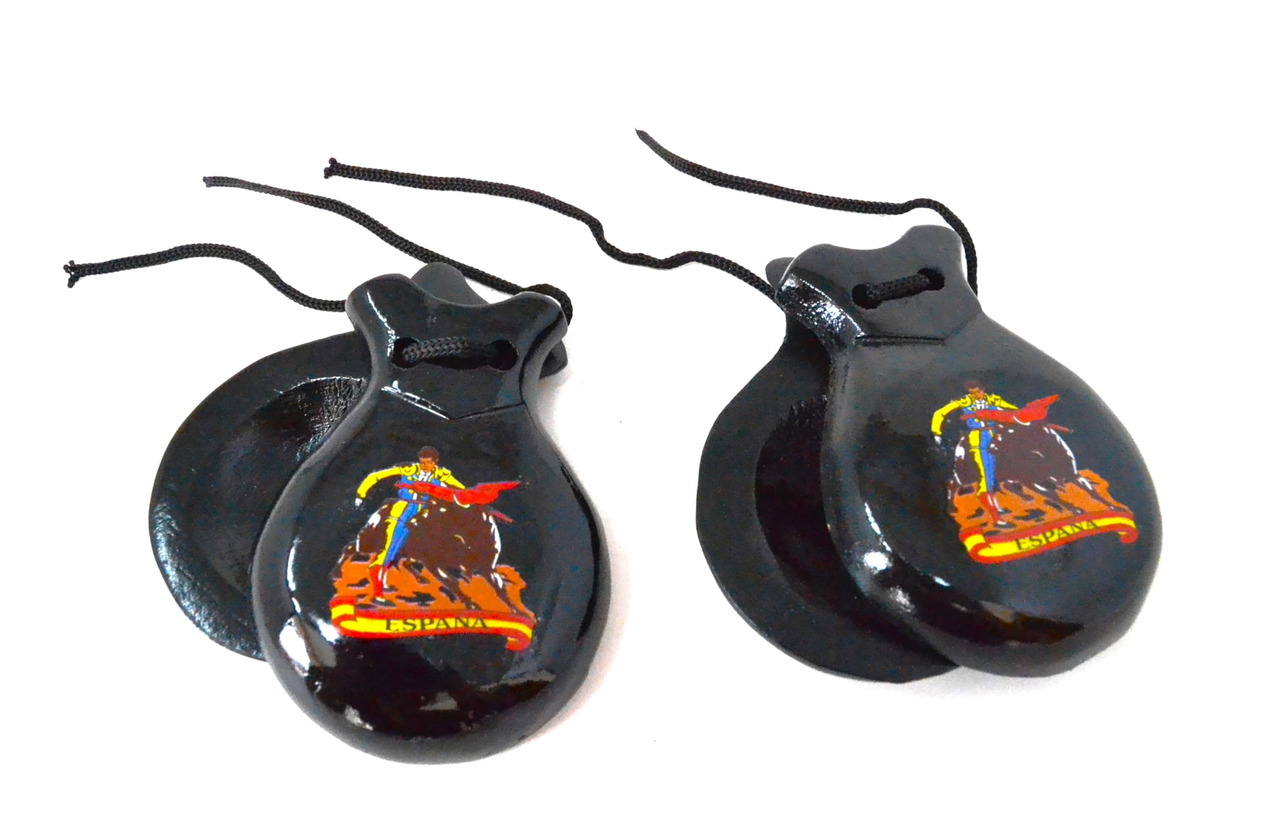 SPANISH BLACK CASTANETS FOR ADULTS. CASTANETS FLAMENCO DANCE. made of solid wood. super torro