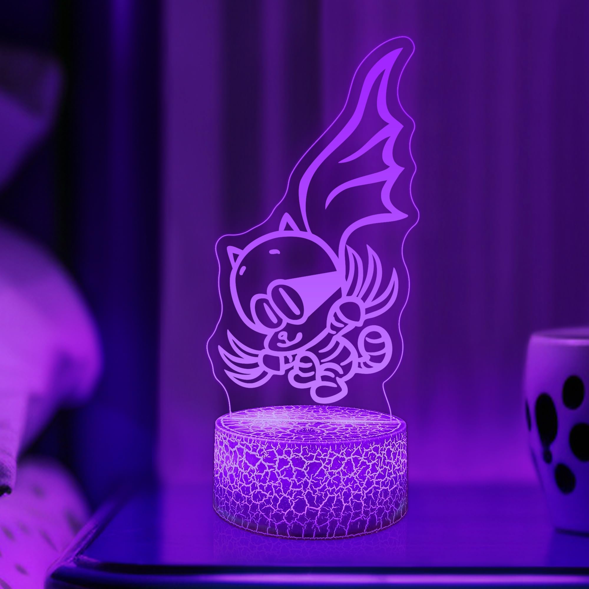 Oficjalnie licencjonowana lampka nocna LED dla psów i mężczyzn, świecąca w 7 kolorach, zdejmowana podstawa, dekoracyjna lampka nocna do pokoju dziecięcego, lampka nocna dla dzieci
