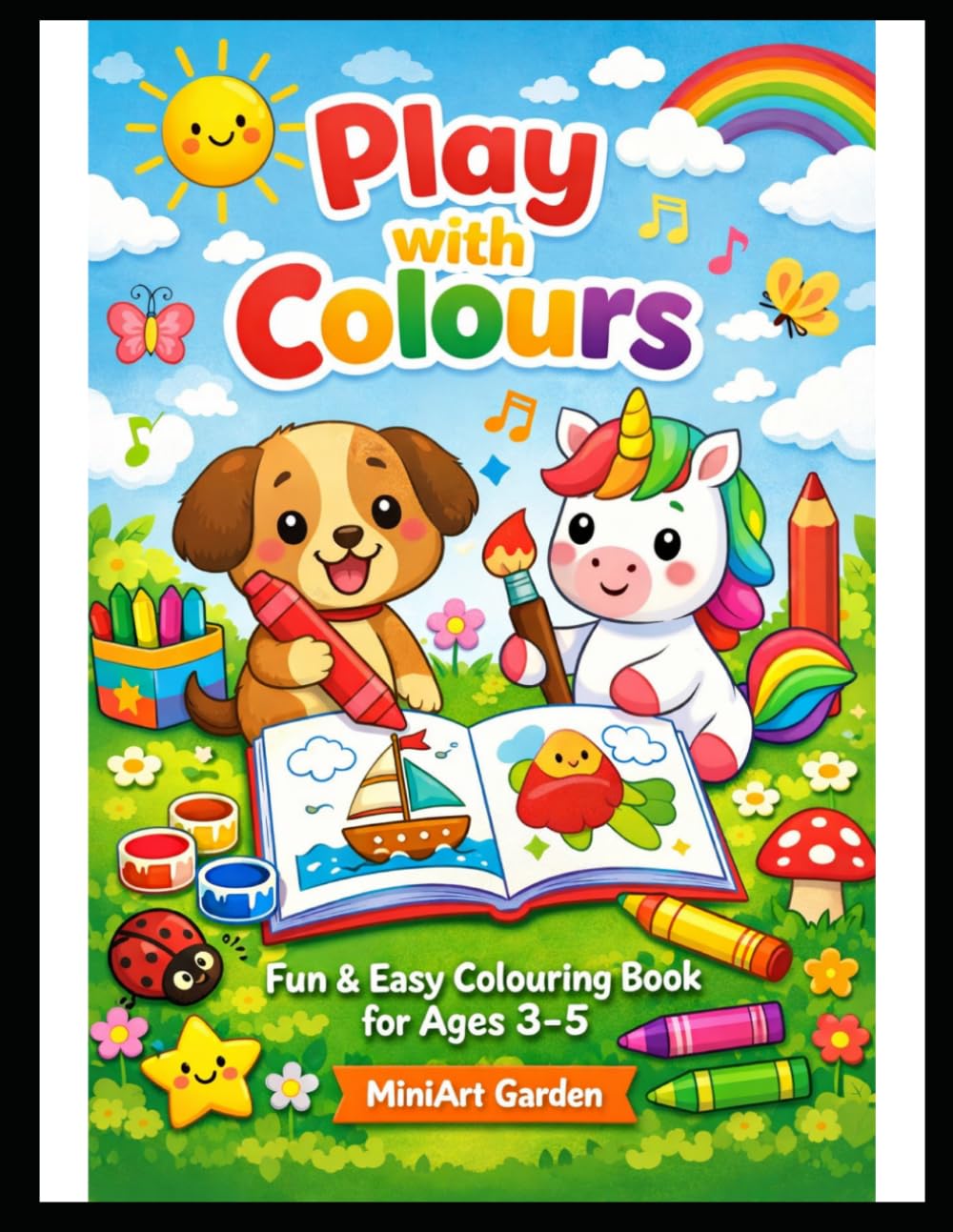 Play with Colours for Kids aged 3 to 5 years: Fun & Easy Coloring Pages for Toddlers Ages 3–5 | Cute Animals, Simple Objects, and Beginner Coloring Activities for Preschool Kids