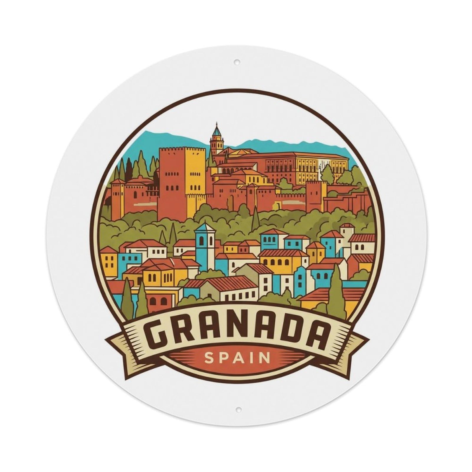 Spain Retro Travel Granada Metal Tin Sign