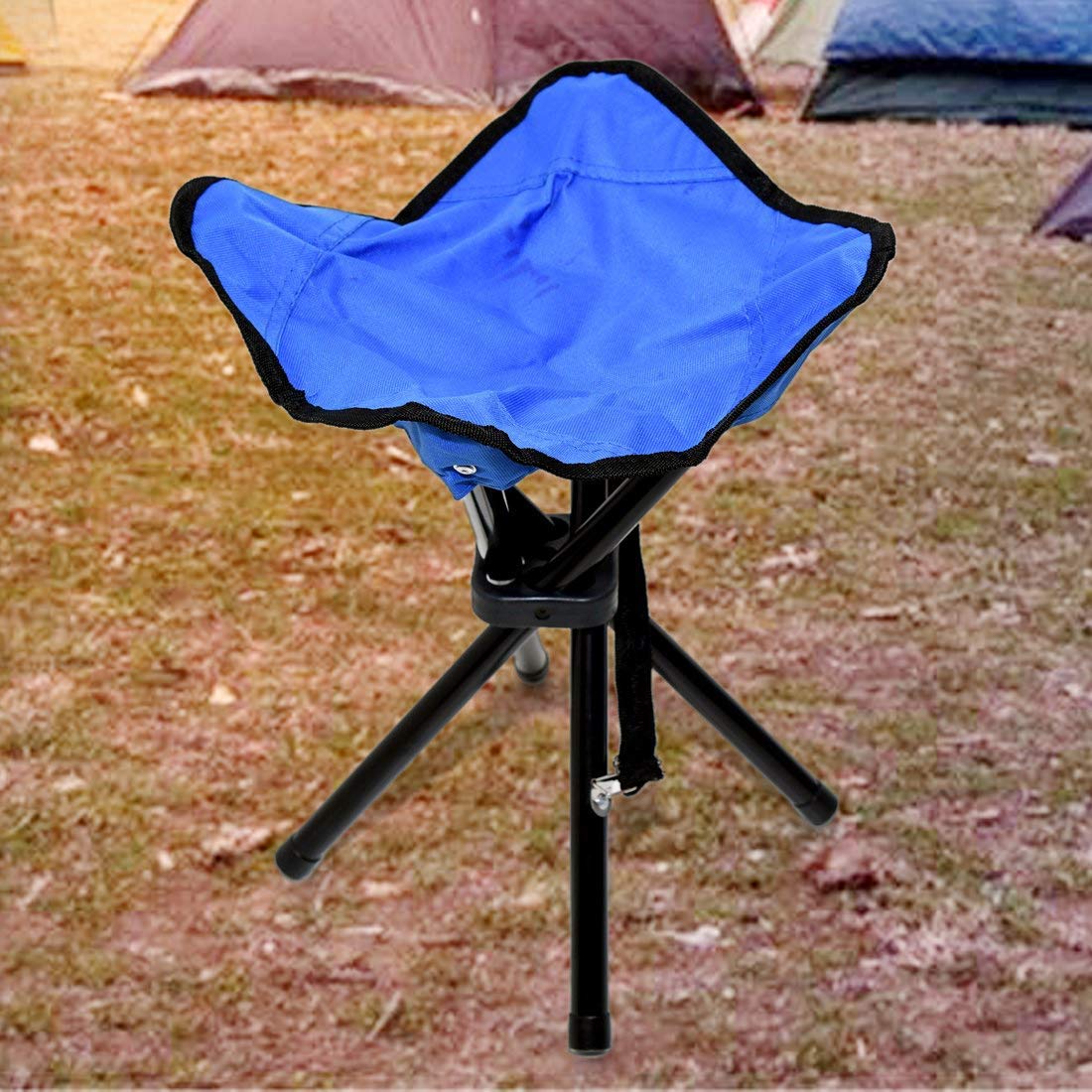 Whixant Outdoor Folding Stool Slacker Chair, Lightweight Foot Rest Seat, for Camping Fishing Hiking Mountaineering Travel Outdoor Recreation