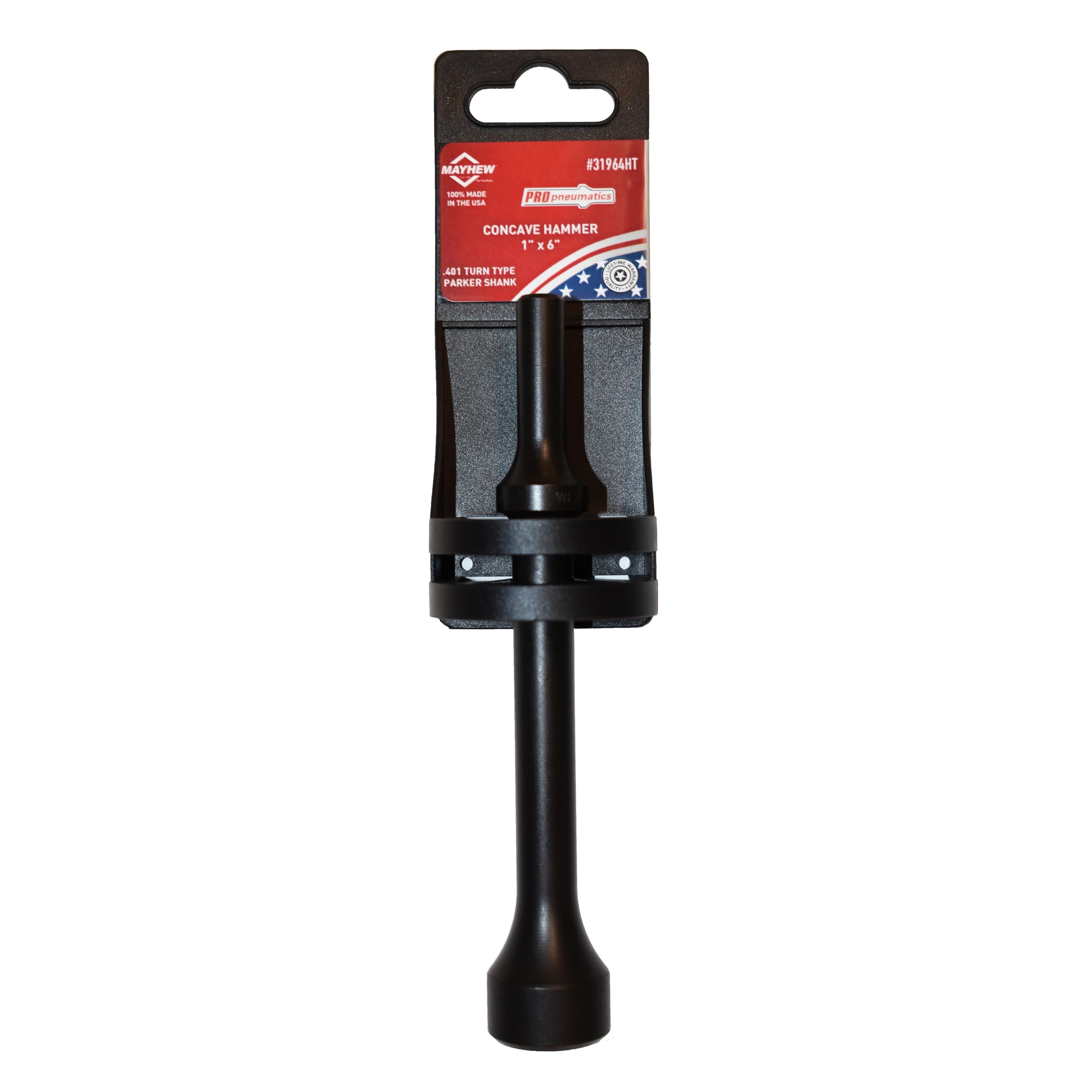 Mayhew Tools 31964HT Pneumatic Hammer, 1" x 6" Concave, Black Oxide Finish