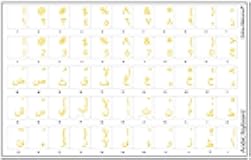 Online-Welcome- Arabic Keyboard Stickers Transparent Yellow Letters for Any Laptop Computer PC Desktop Notebook