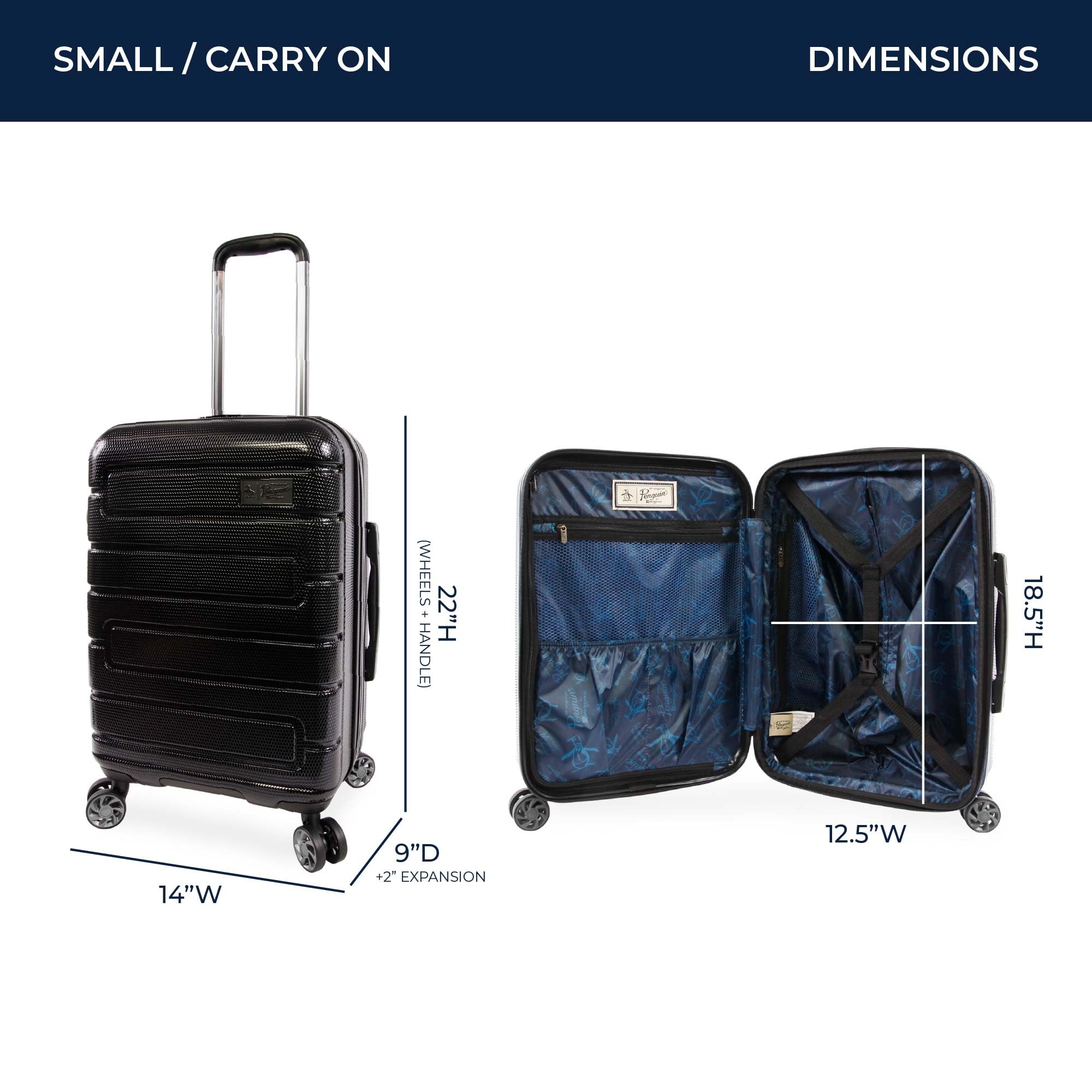 Original Penguin Crimson 53.3 cm Hardside Bagaż podręczny, Czarny, Jeden rozmiar, Crimson 53.3 cm Hardside Bagaż podręczny