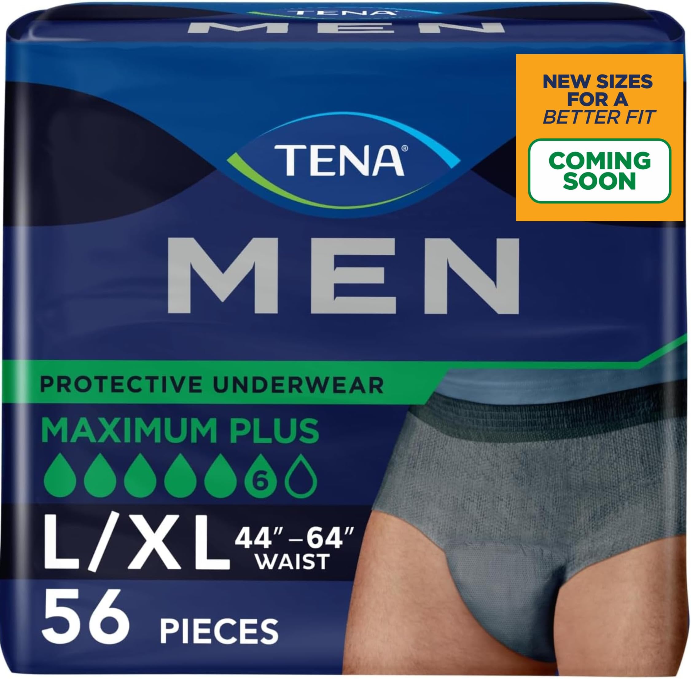 Men Protective Incontinence Underwear, Extra Large, 56 Count