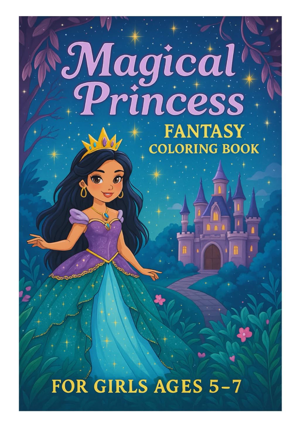 Magical Princess Fantasy Coloring Book: For Girls Ages 5–7 | Cute Princesses, Castles, Fairies & Magical Worlds