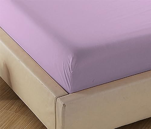 Miniatura 2 de 4U'LIFE Paquete de 2 sábanas bajeras tamaño King, microfibra de doble cepillado de la serie Prime 1800, ultra suaves y cómodas, color morado lavanda