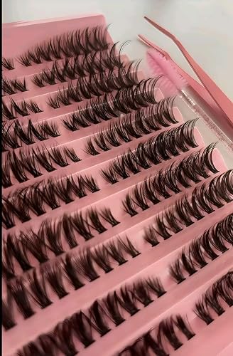 Individual Cluster Lashes Cat Eye Style 160 pcs | Cat-eye DIY Cluster Lash Extensions, Mixed Lengths 8-16 mm, fluffy 80D