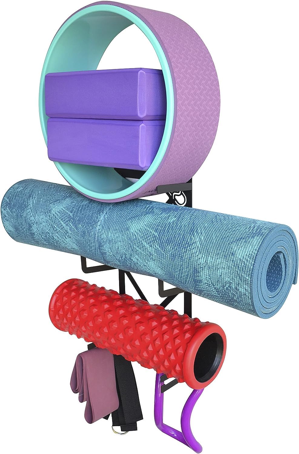Supporto da parete per attrezzatura completa di yoga e pilates, 100% acciaio al carbonio