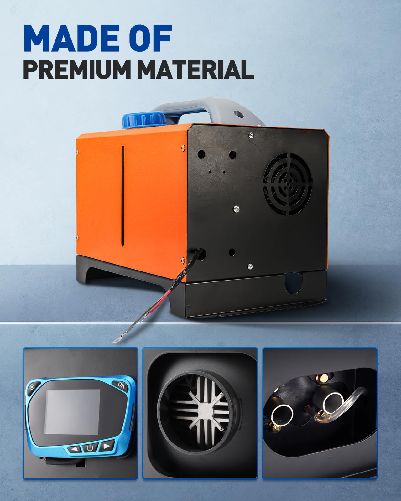Kit de calefacción de aire para estacionamiento de 12 V y 5 kW con silenciador, monitor LCD y control remoto, calefacción diésel integrada nocturna silenciosa para automóviles, caravanas, camiones,