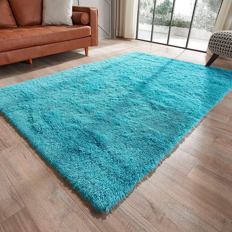 Image of Carpet for Hall | Carpet for Living Room |4X6 FEET Rugs for Bedroom | Carpet | Rug for Living Room | Carpet & Rugs for Home Decor | Carpet for Bedroom Floor (Turquoise)