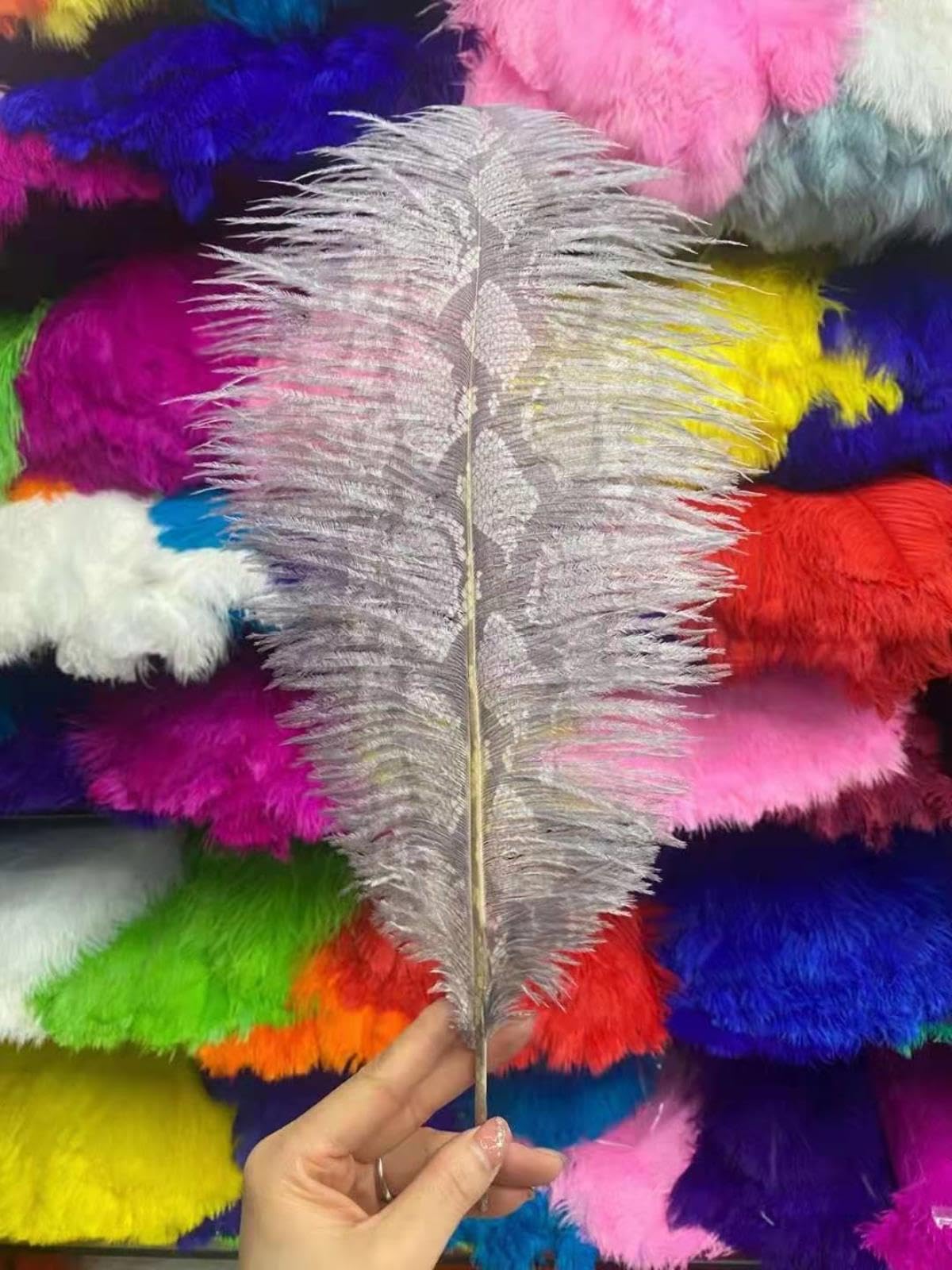 plumes de mariage plumes d'autruche véritables plumes 30-55cm centres de table blancs pour la décoration de table de mariage-La couleur de l'image, 40-45cm 10pcs