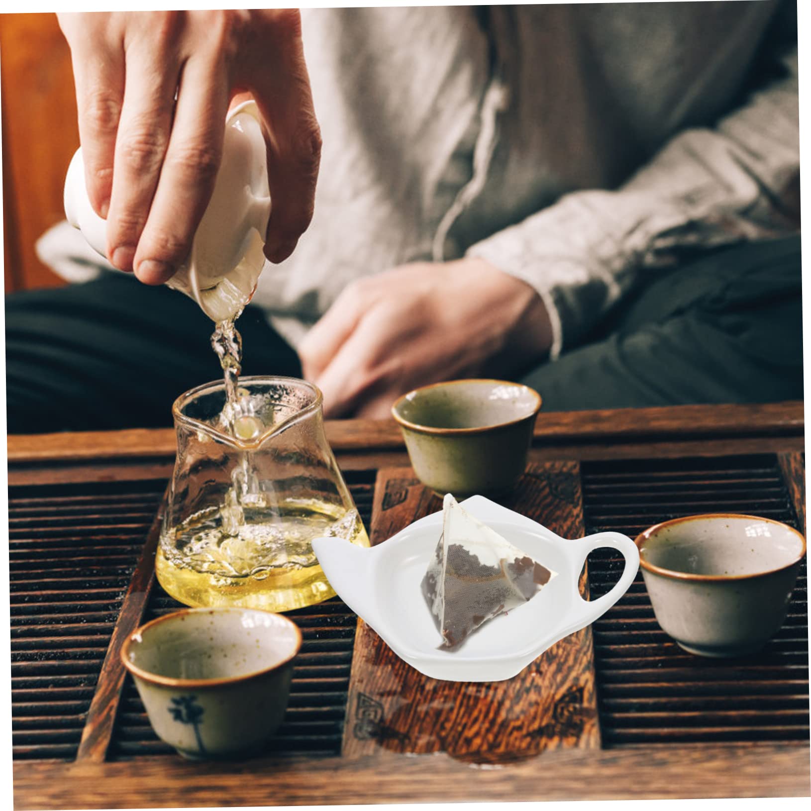 Porte-sachets de Thé en Céramique, Lot de 2 Pièces, pour Thé