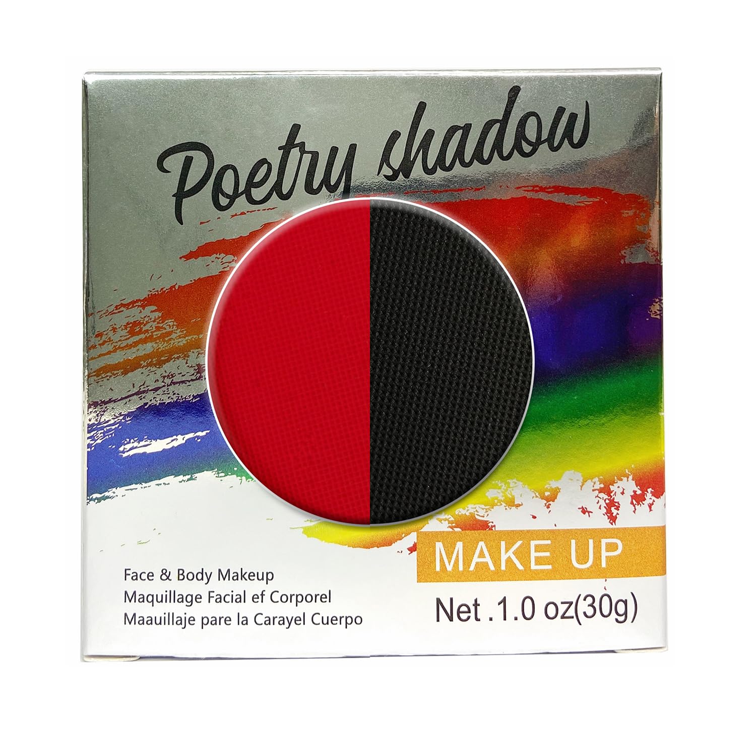 HISUNBEN Red-Black 30g Classic Face and Body Paint for Kids and Adults, Red+Yellow Colour, Water Based, Easily Washable, Non-Toxic, Makeup, Body Painting for Parties, for Ages 3+