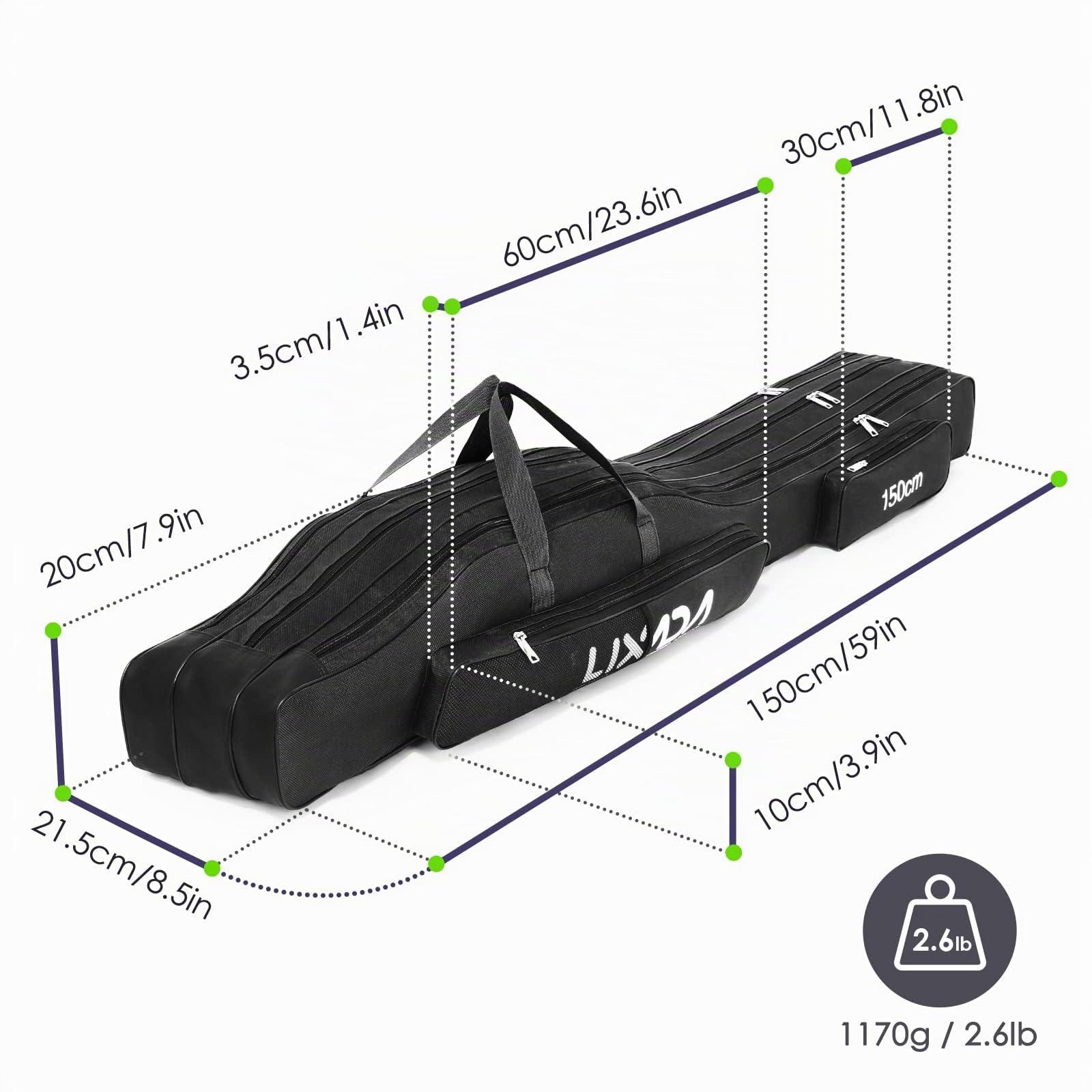 Lixada Borse Canna da Pesca Portatile Borsa a rotelle Tre Strati Pieghevole Canna Da Pesca Borsa Bobina Tackle Strumento Carry Case Carrier Travel Bag