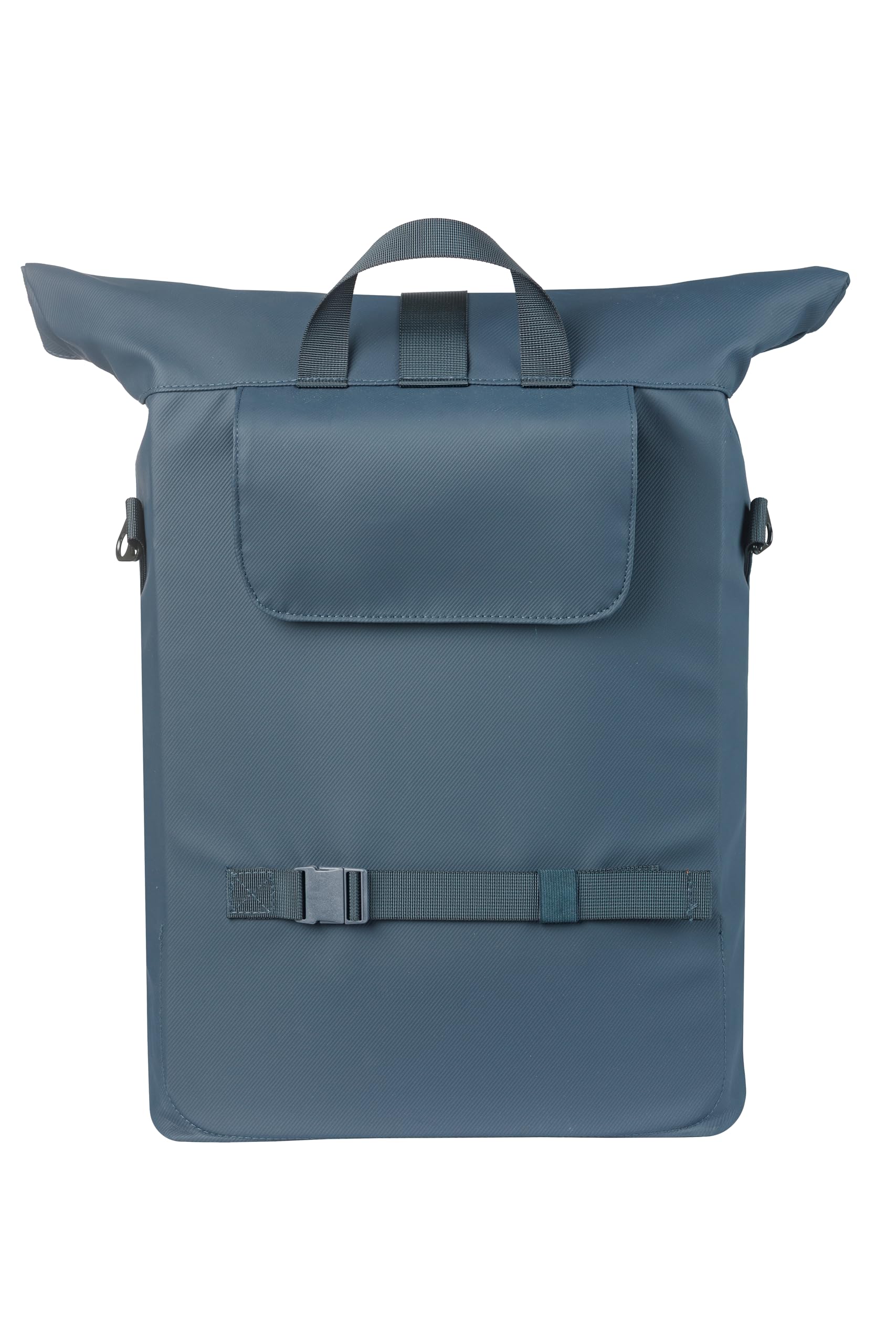 Basil Brooklyn Pojedyncza torba rowerowa, na bagażnik, wodoszczelna, 17 l, z kieszenią na laptopa, odblaskowa, wykonana z materiału z recyklingu, haczyki MIK, 32 x 14 x 40 cm, niebieska