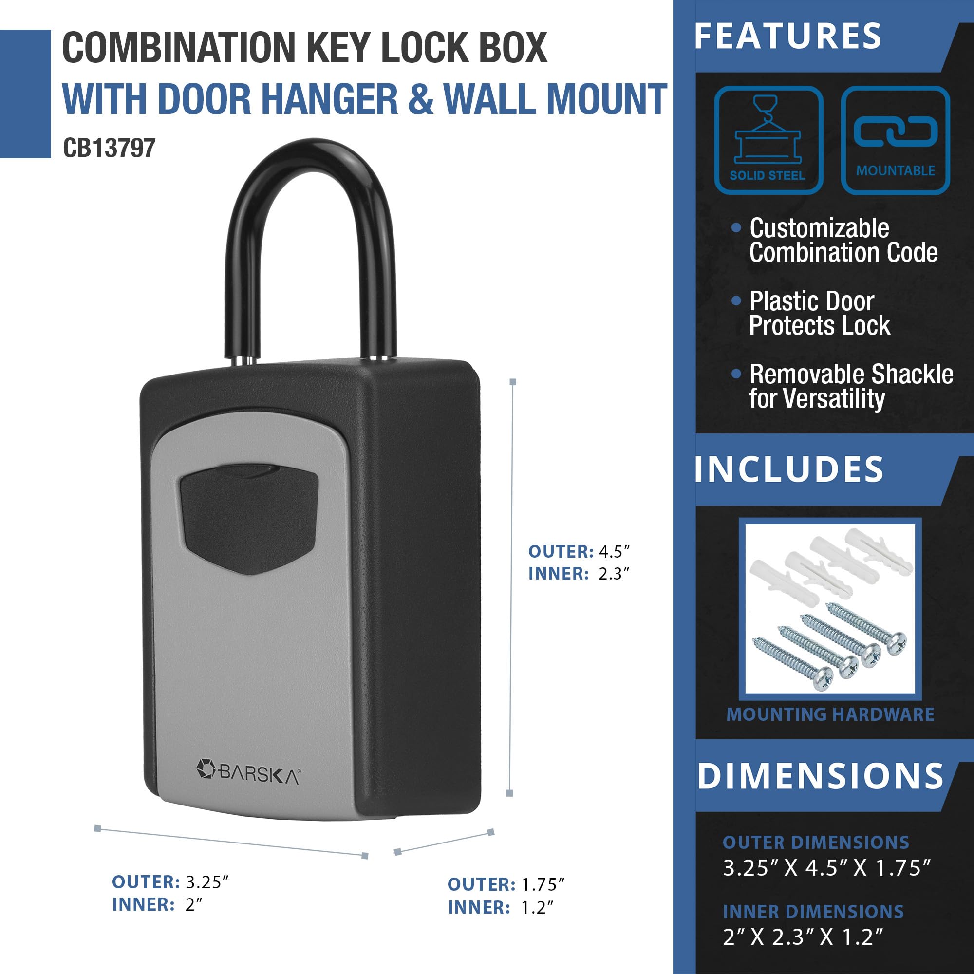 Amazon.com: Barska Combination Key Lock Box – Outdoor Wall Mount