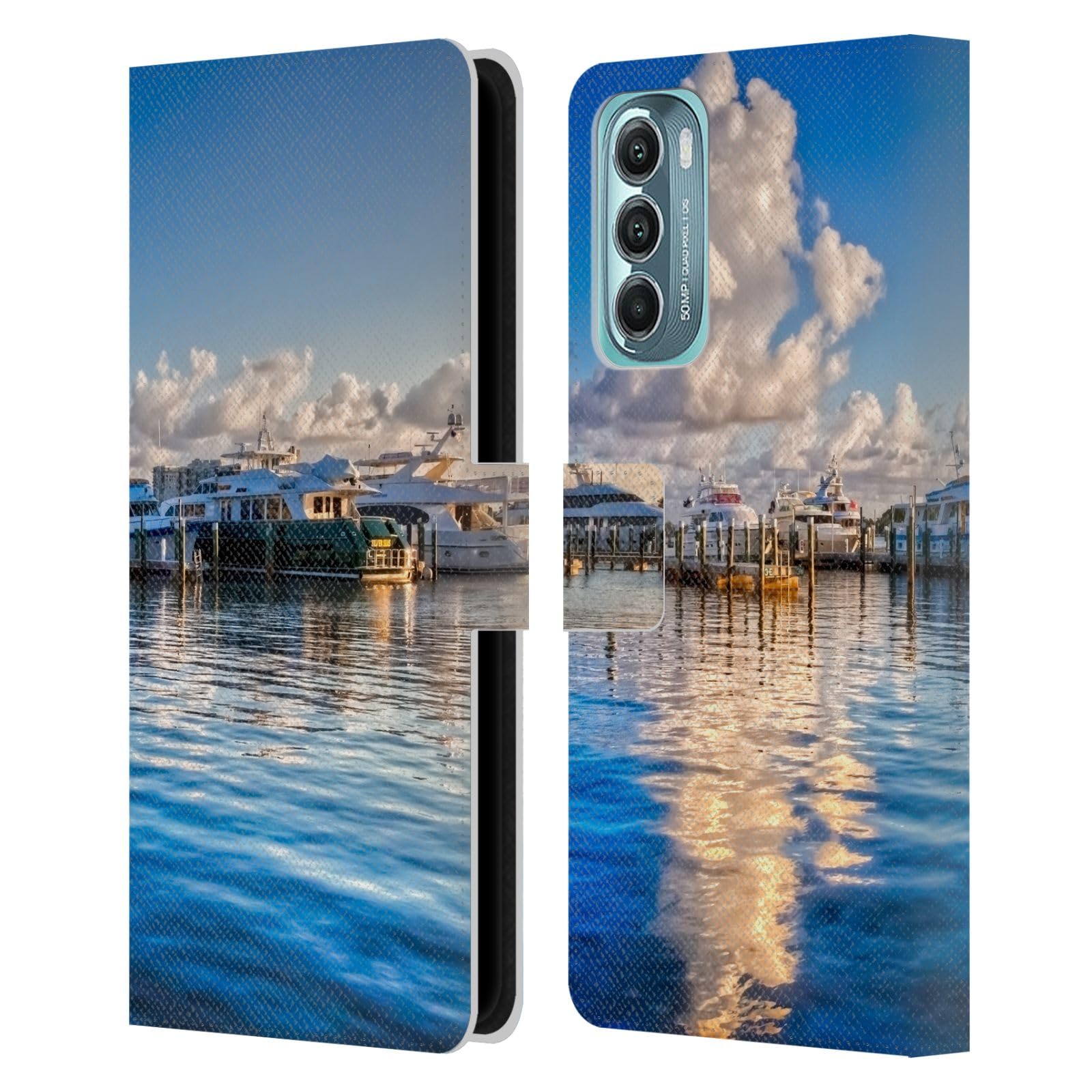 Head Case Designs Officially Licensed Celebrate Life Gallery Peaceful Harbor Beaches 2 Leather Book Wallet Case Cover Compatible with Motorola Moto G Stylus 5G (2022)