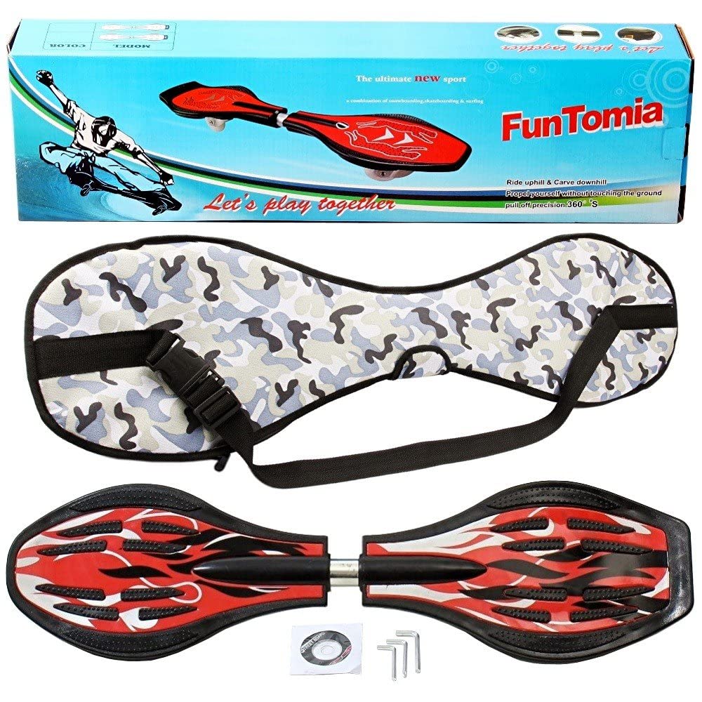 FunTomia Waveboard con LED Ruote - Cuscinetti: MACH1 2RS ABEC-11 - Carico Massimo: 120 kg