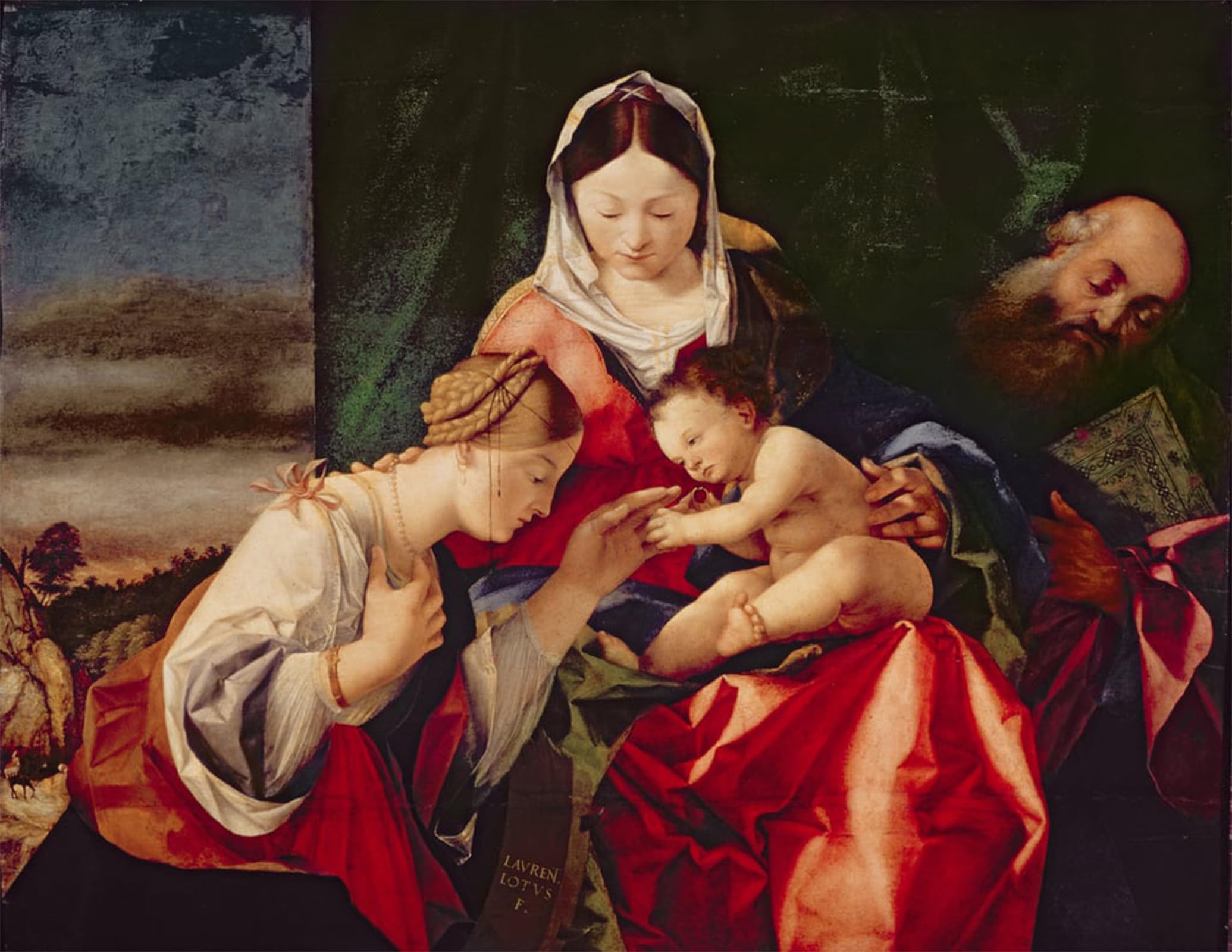 SERENDIPITP Retro Picture Poster Wall Art Pictures Painting the Mystic Marriage of Saint Catherine by Famous Artist Wall Art Canvas Print for Wall Decor 60x90cm