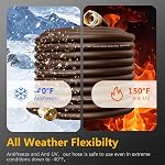Guitrees Garden Hose 90FT x 5/8", Heavy Duty Rubber Hose, Water Hose with Five Layered Braiding, Male to Female Fittings, 1000PSI Burst, 300PSI Working (Brown)