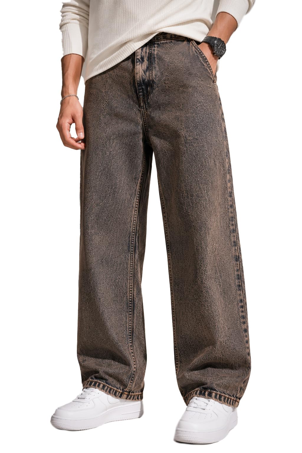 hypesight Premium Relaxed Straight Fit Jeans for Men | Denim Casual Jeans-picture-24
