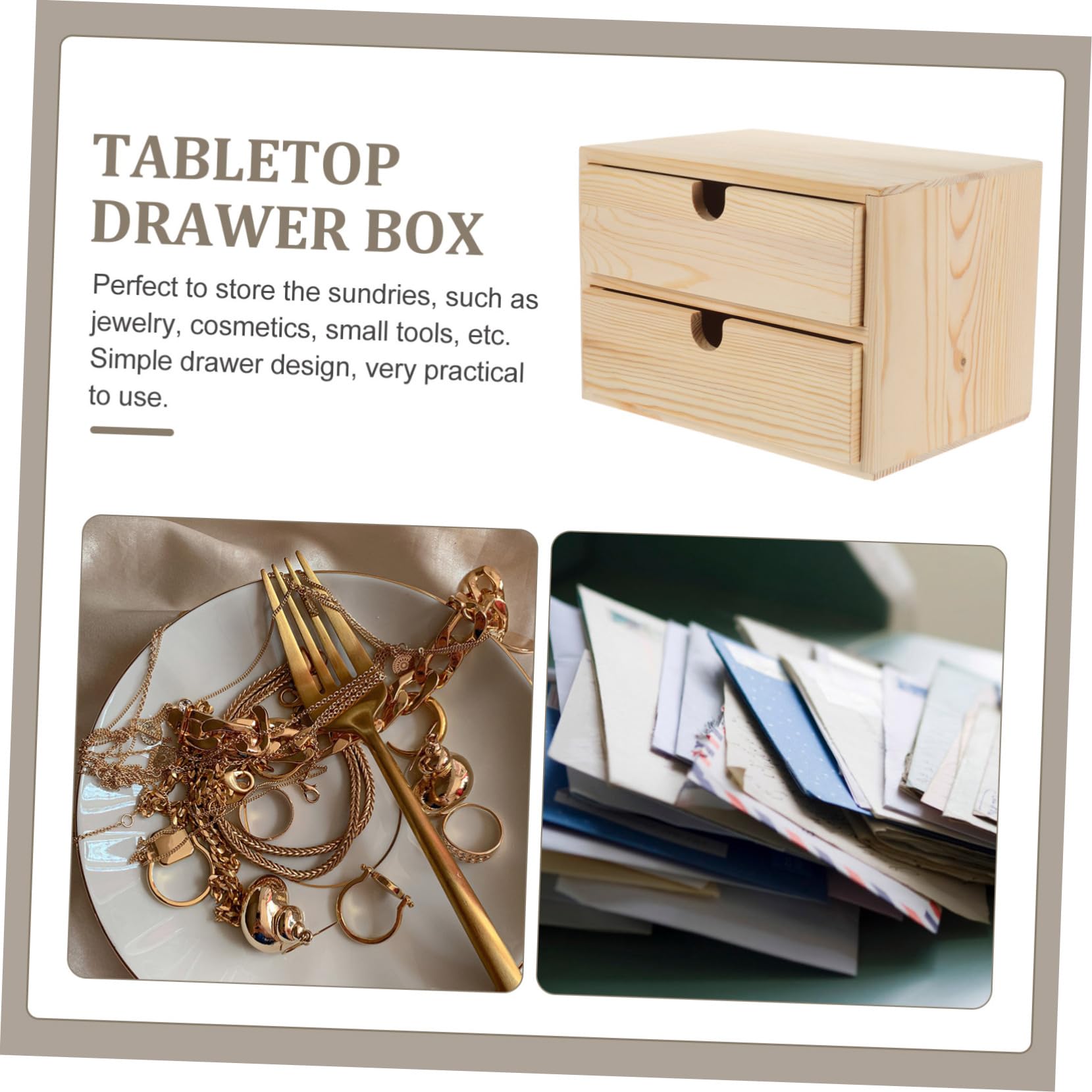 Scatola Contenitore con Cassetti per Organizer Scrivania e Gioielli Capacità per Accessori per e Studio