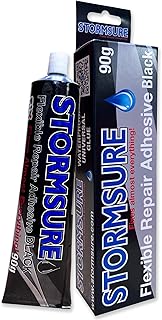 Stormsure Flexible Repair Adhesive 90g Black Kleber, Schwarz, 180mm x 48mm x 38mm