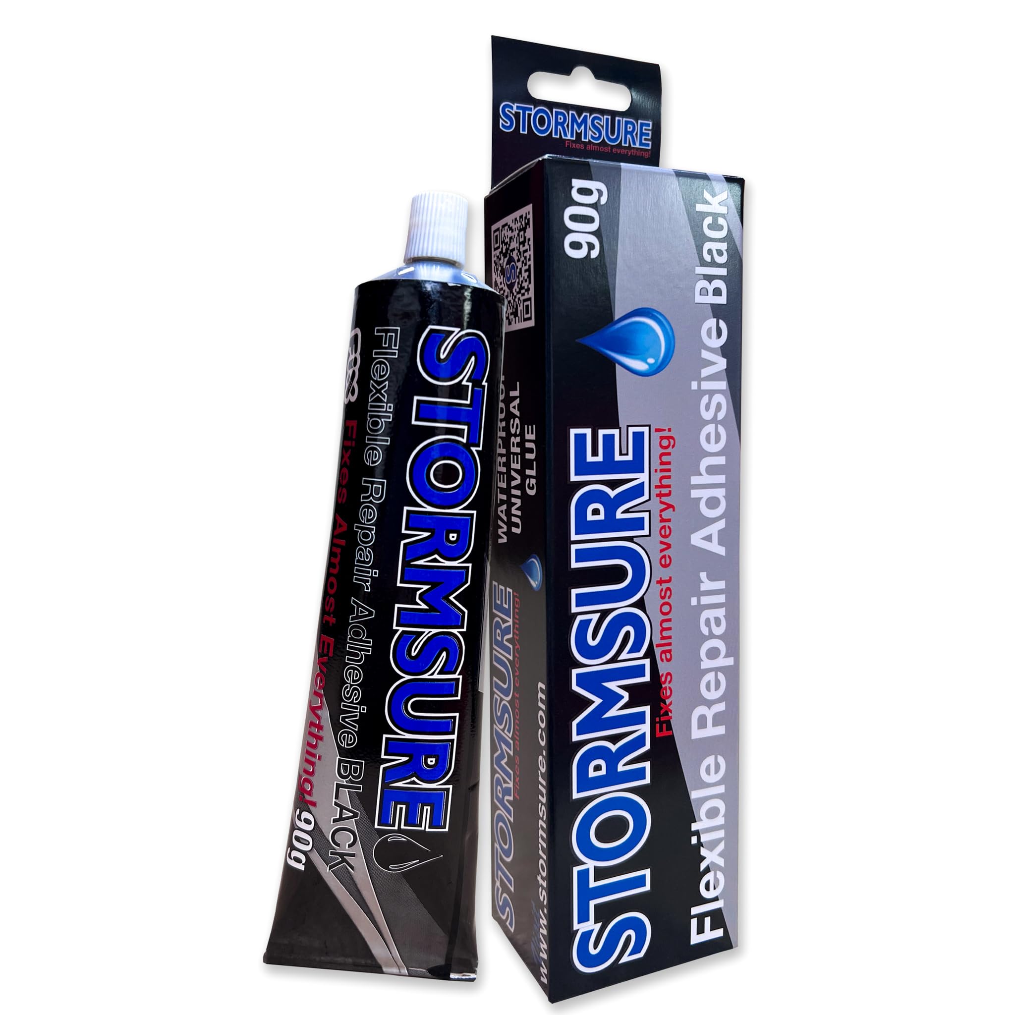 Stormsure Flexible Repair Adhesive Black 90g - Ideal for Watersports Gear & Wetsuit Repairs