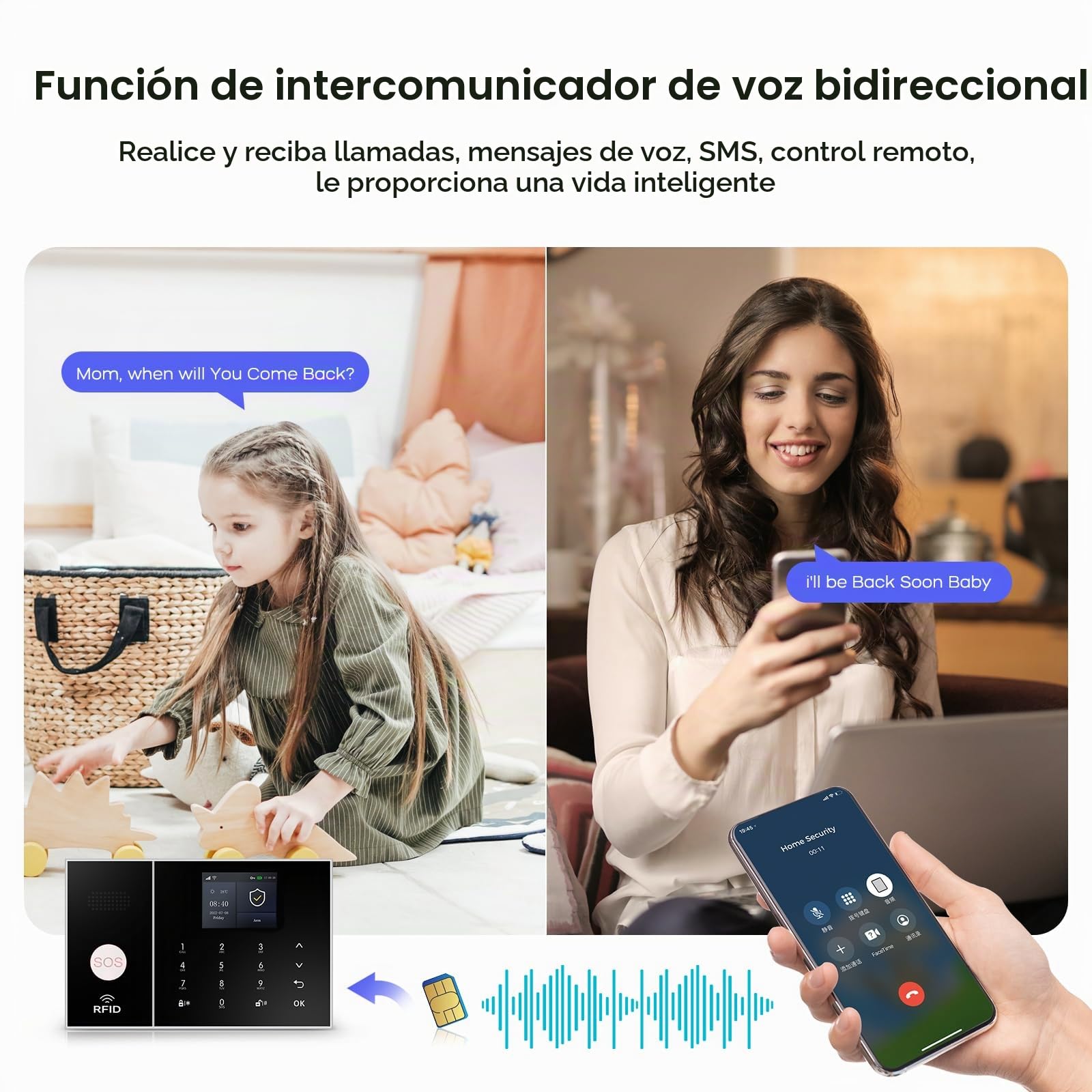 PGST Sistema de Alarma para casa,Kit inalámbrico, WiFi, 4G gsm, Admite Alarma de conexión SMS/App Push, 100 Zonas, aplicación Smart Life (Tuya),Compatible con Google Home y Alexa