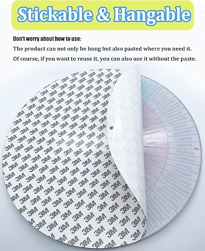 Miniatura 6 de VROCUSE Feelings Wheel - Rueda grande de 12 pulgadas, 2 unidades, tabla de ruedas de emoción para terapia, consejero escolar, trabajadores sociales,