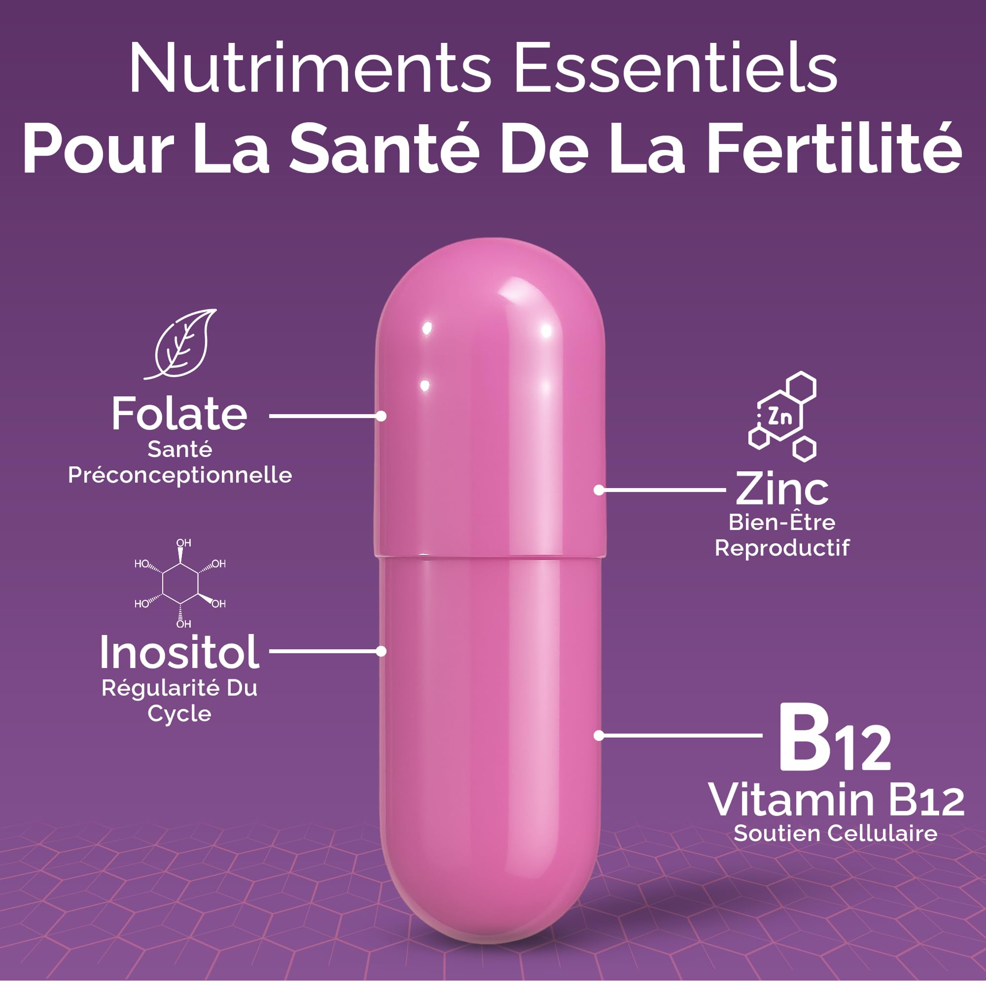 Conceive Plus Fruchtbarkeitsergänzungsmittel für Frauen, Unterstützt den Hormonhaushalt, Calcium, Vitamin D, Folsäure, Inositol - Pränatale Vitamine für Frauen - 30 Tage Vorrat, 60 Kapseln