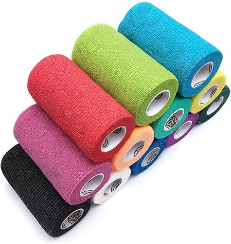Miniatura 30 de Vet Wrap Bulk Cinta de vendaje veterinario (2, 3 ó 4 pulgadas), varios colores (paquete de 12 ó 6), impermeables y autoadherentes, 3 pulgadas