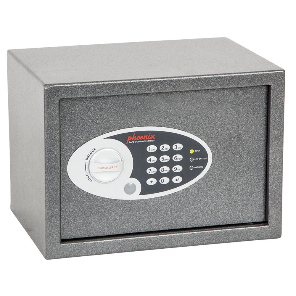 PhoenixSafe Company – SS0802E Vela Home & Office Security Safe - Twin Locking Bolts - Electronic Locking - Metallic Graphite Finish - 17 Litre Capacity - 6kg