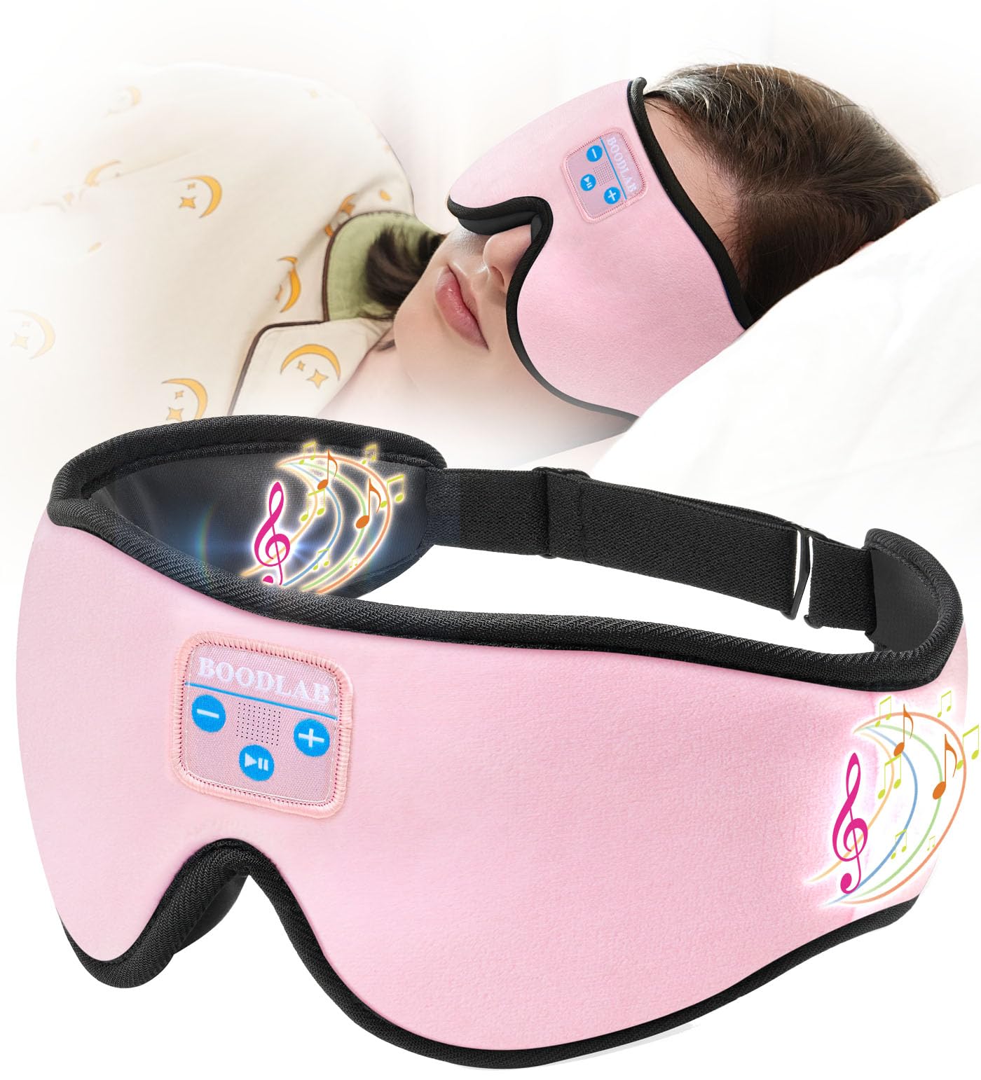 Sleep Headphones, 3D Bluetooth Sleep Mask with Ultra Thin Speakers, Wireless Washable Sleeping Headphones for Side Sleepers Men Women Air Travel Cool Tech Gadgets Unique Gifts