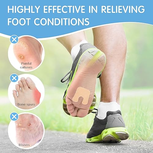 Miniatura 3 de Almohadillas de fieltro para callos en forma de U (paquete de 48), protegen los callos del roce en los zapatos, almohadillas de pie de 0.04 pulgadas