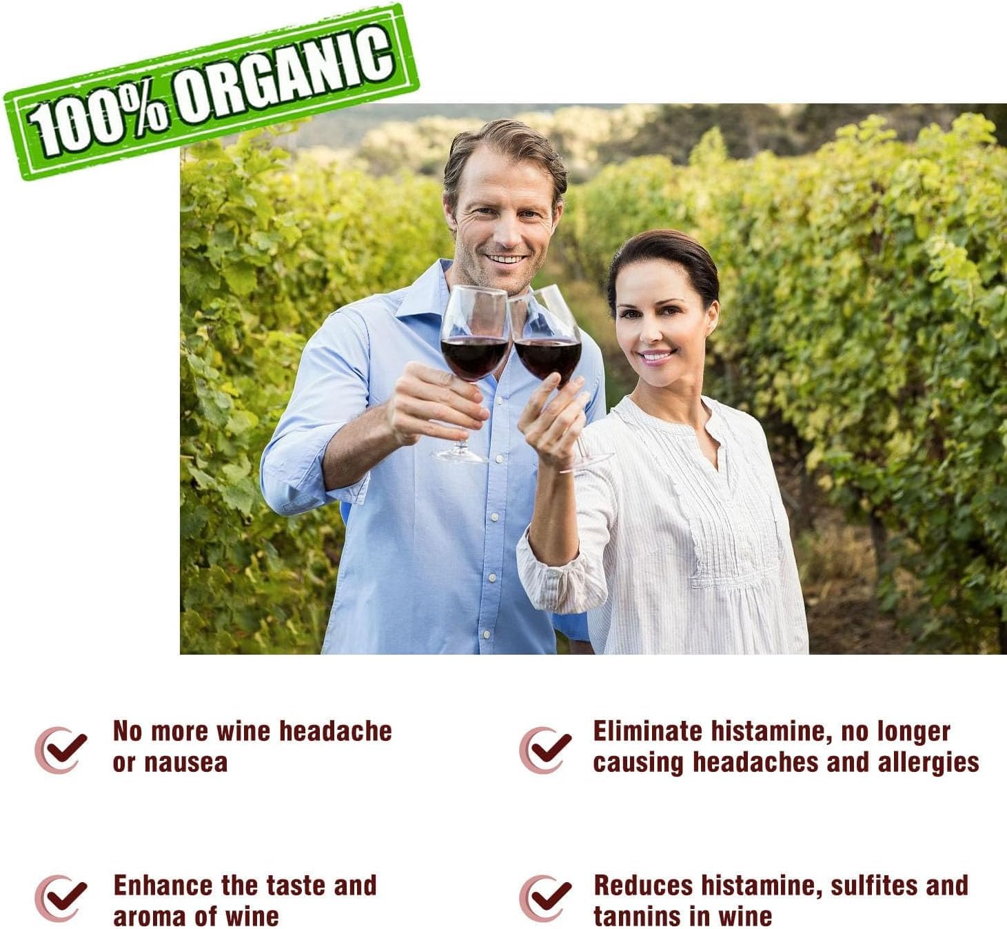 Filtre à vin, la tige de nettoyage du vin, élimine les histamines et les sulfites, évite la sensibilité du vin (24)