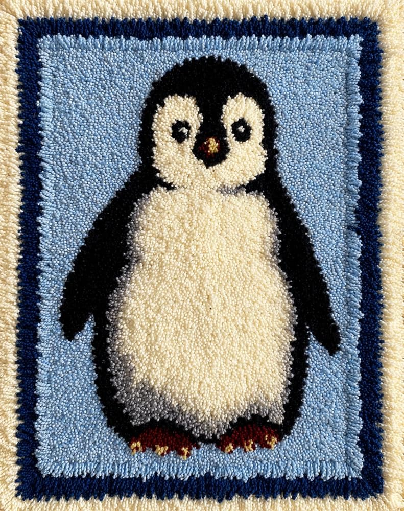 FWRTYCB 3D Latch Hook Rug Kit Penguin