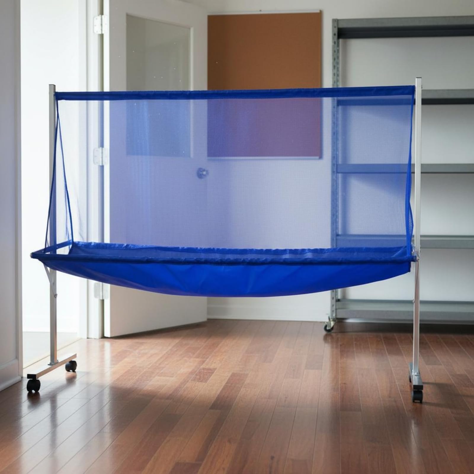 Portable Ball Collector Rete Cattura Palline da Pong Carrello con Ruote di Ritorno Supporto Allenamento Telaio in Metallo Adatto per Club di