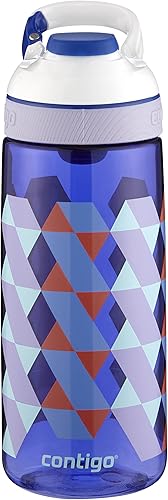 Botella de agua para niños con cierre automático Contigo, 20 onzas, color azul Oxford (los estilos pueden variar), Cerulean