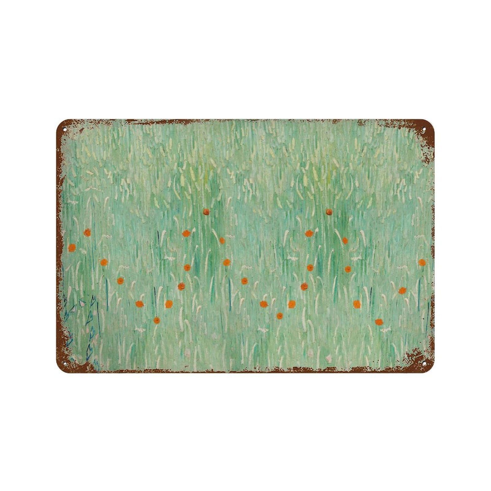 xiaoxiaoshen Van Gogh Green Wheat Field Wall Decor Art Metal Tin Poster Modern Home Decor Art Home Bar Shop Decorations Vintage Sign 20x30cm