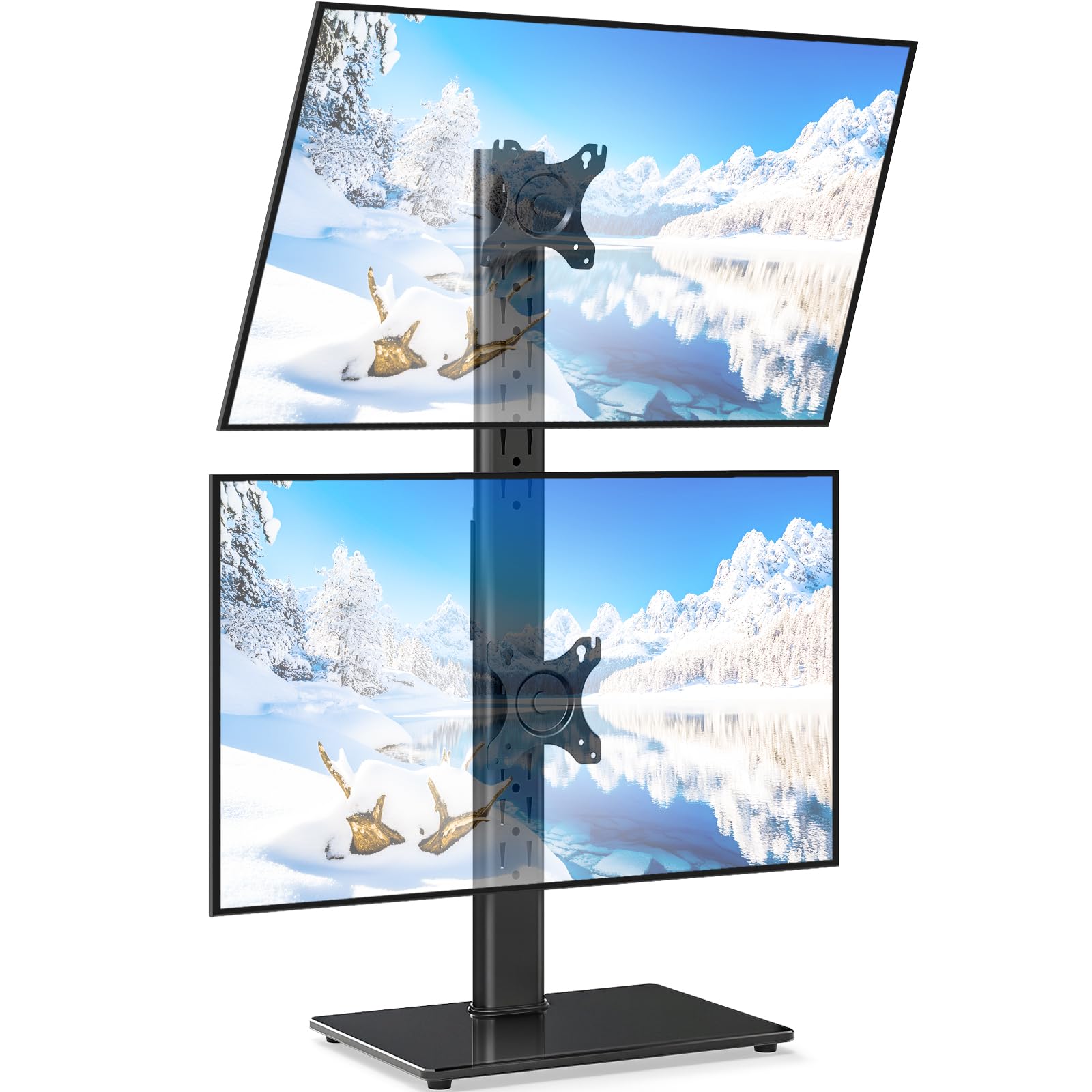 Support Double Écran PC 13-38 Pouces, Support Vertical Bureau VESA 75x75/100x100 mm 20 kg