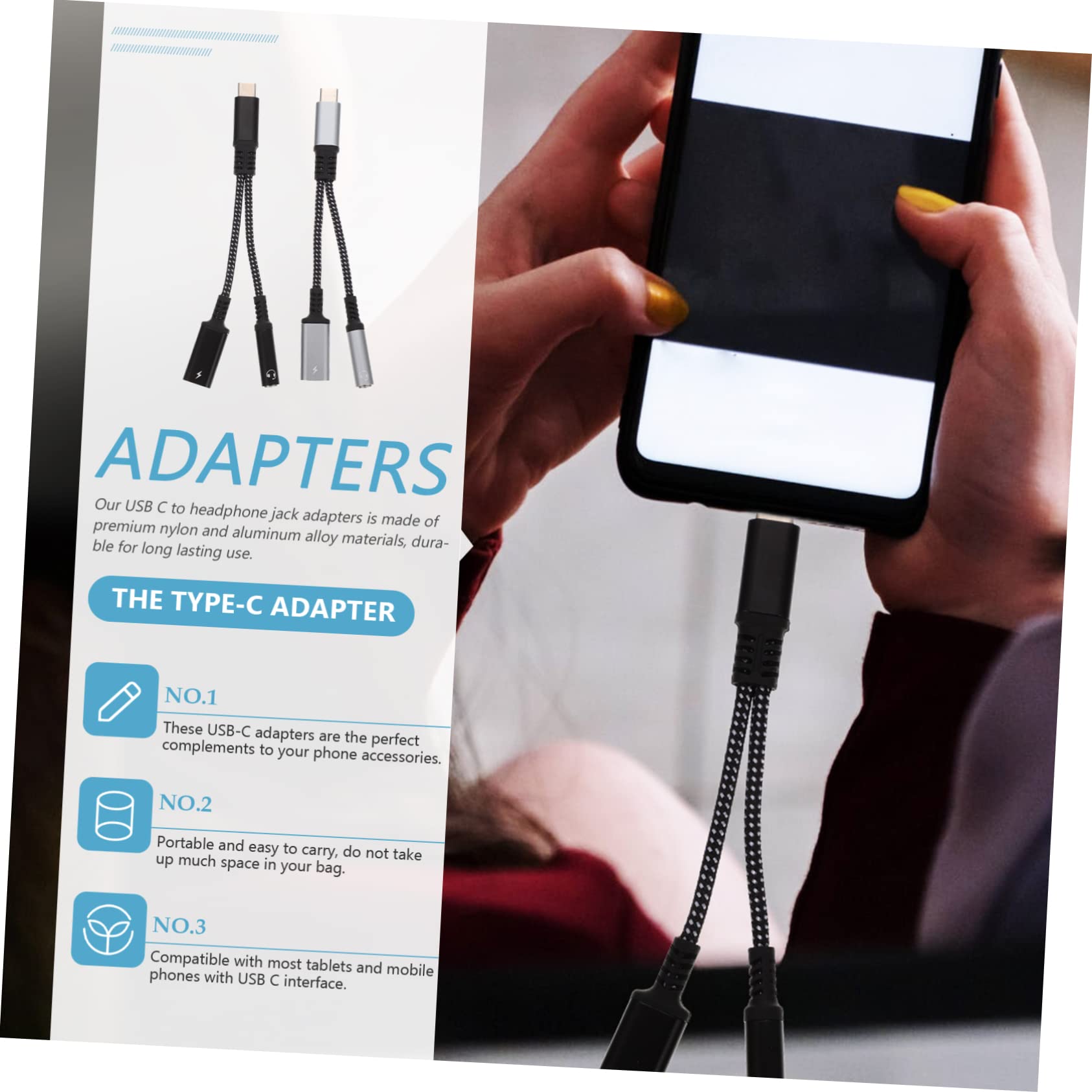 OSALADI Adattatore Jack Per Cuffie Usb C Da 4 Pezzi Tipo C A Jack Audio Da 3 5 Mm Caricabatterie Portatile Per
