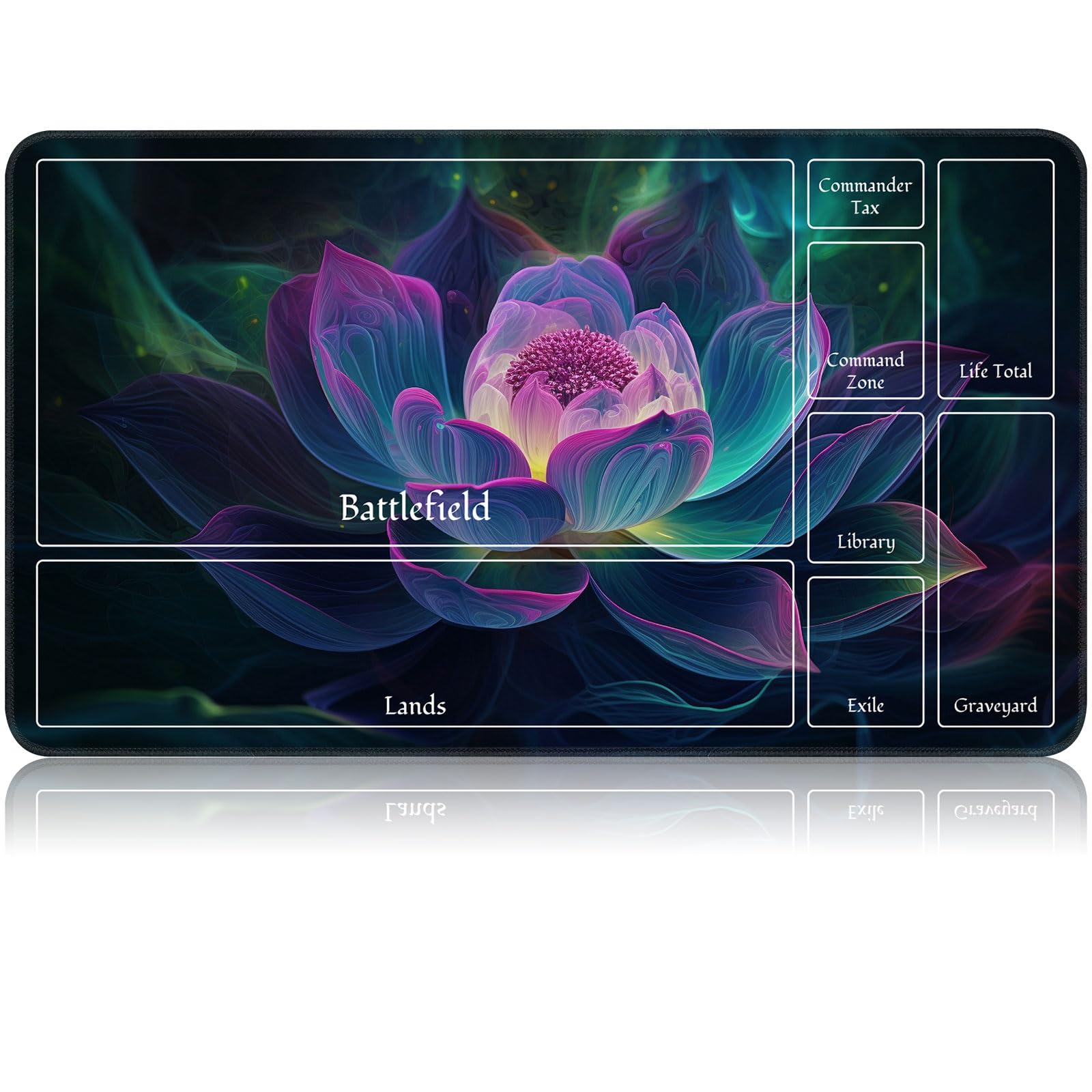 for MTG Game Playmat, for Magic TCG Rubber Play mat,Tabletop Card Playmats with Smooth Surface,Trading Card Inked Game Mat with New Zones,Battle Game,Glowing Lotu — image 1
