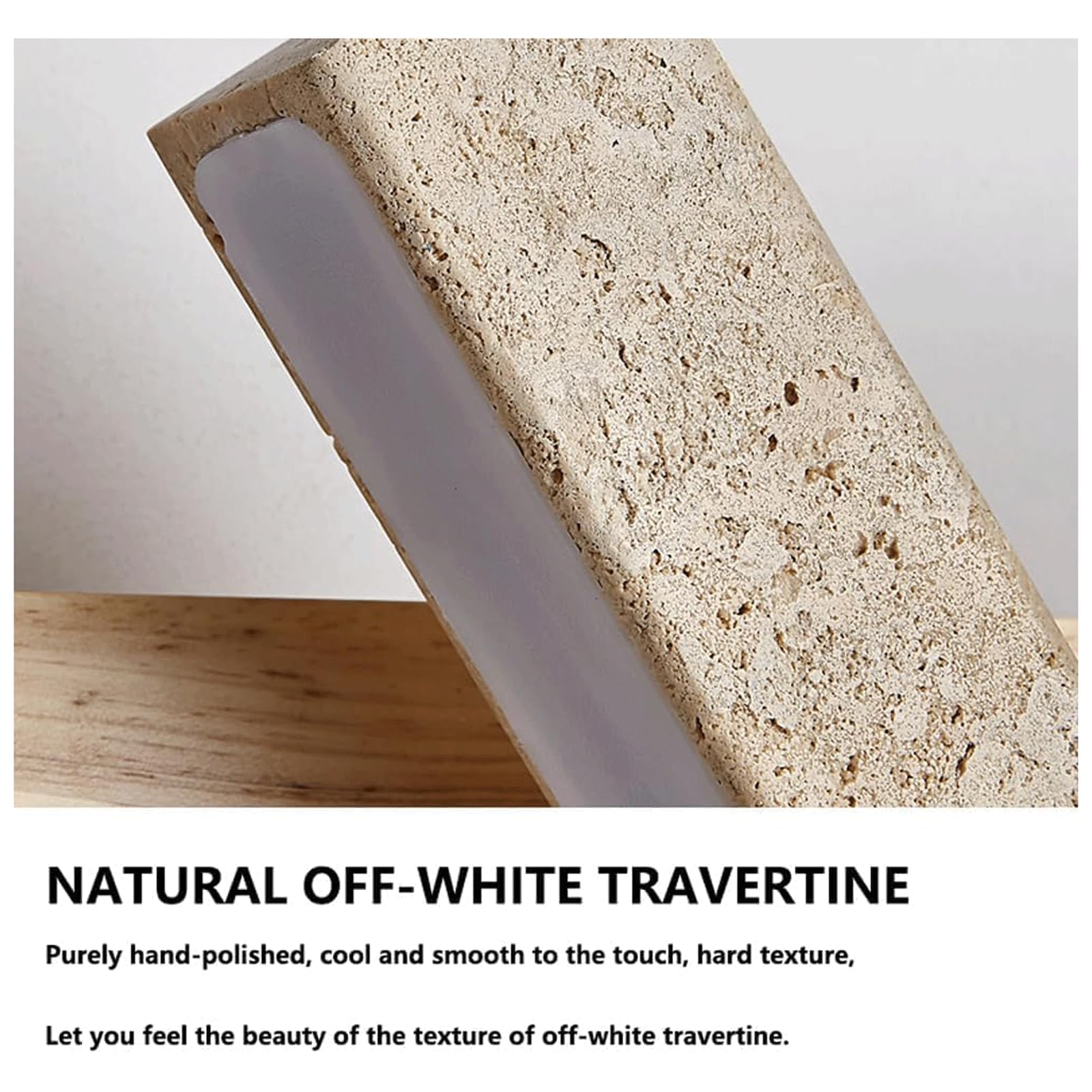 Applique Murale LED carrée en travertin, rotative à 180°, en Pierre Naturelle, éclairage d'intérieur Moderne en Bois pour Salle de Bain, Chambre à Coucher, Chevet, Salon
