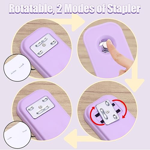 Miniatura 4 de SYMDROMIA Juego de organizador de escritorio de oficina 13 en 1 con grapadora y dispensador de cinta, soporte para bolígrafos, tijeras, regla,